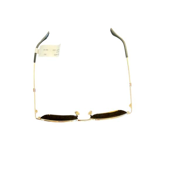 Gucci NWT GG1495S Running Web Rectangular Sunglasses in Gold - Picture 4 of 13